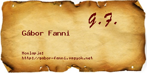 Gábor Fanni névjegykártya