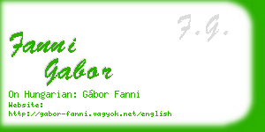 fanni gabor business card