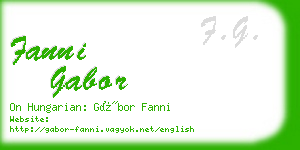 fanni gabor business card